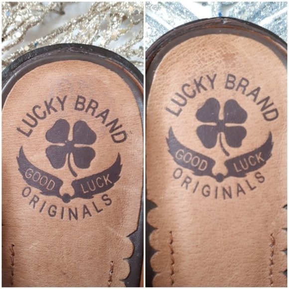 Lucky Brand Clair Leather Shoe Slip On Mule Brown - Picture 5 of 6